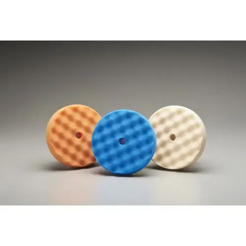 Norton 63642506381 06381 Buffing/Polishing Waffle Pad, 8 in Dia, Foam Pad, White