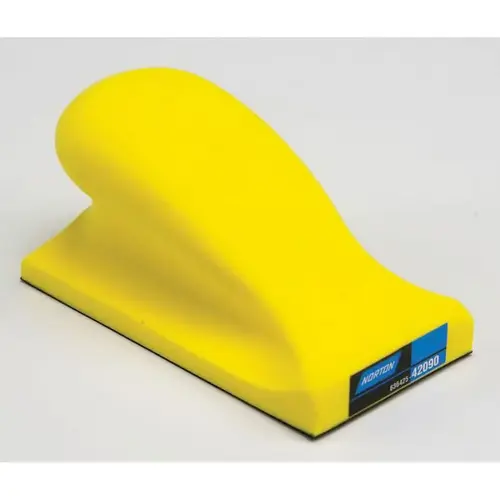 42094 Sanding Block, 2-3/4 in W x 7-3/4 in L, PSA Attachment, Firm Foam/Rubber Face Yellow