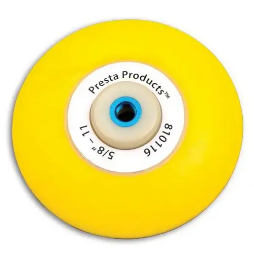 Presta Products 810116 Backing Plate, Use With: Single-Sided Wool or Foam Buffing Pad Yellow