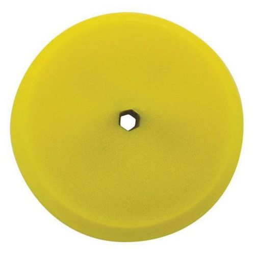 Double Sided Medium Cutting Pad, 9 in Dia, Foam Pad, Yellow