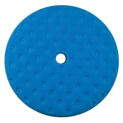 Single Sided Soft Polishing Pad, 8-1/2 in Dia, 1-1/2 in THK, Hook and Loop Attachment, Foam Pad, Blue