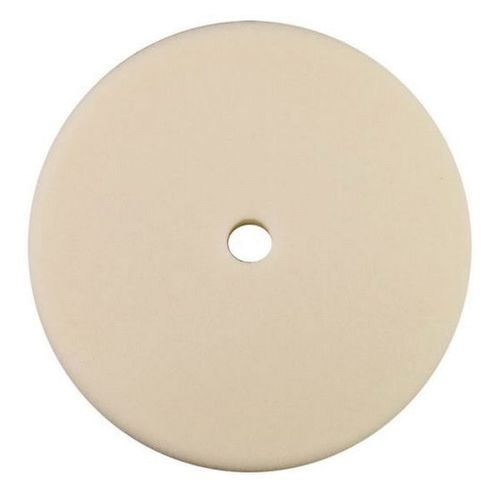 Single Sided Super Soft Polish Pad, 8-1/2 in Dia, Hook and Loop Attachment, Foam Pad, White