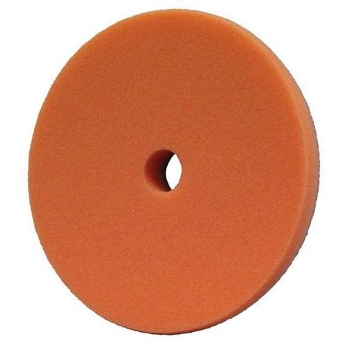 Single Sided Medium Cutting Pad, 6-1/2 in Dia, Hook and Loop Attachment, Foam Pad, Orange