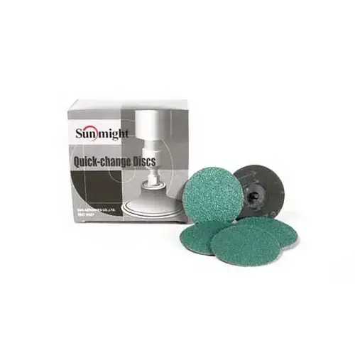 Closed Coated Quick Change Disc, 2 in, P24 Grit, Ceramic, Roloc Attachment