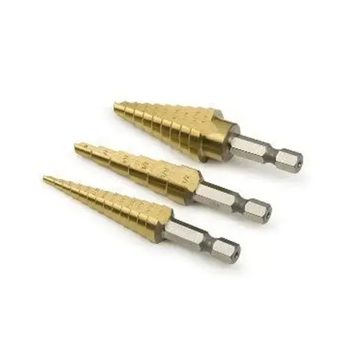 3-Piece Step Drill Set, High Speed Steel Titanium