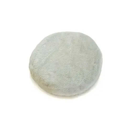 Replacement Bonnet, 6 in Dia, Hook and Loop Attachment, Wool Pad, White