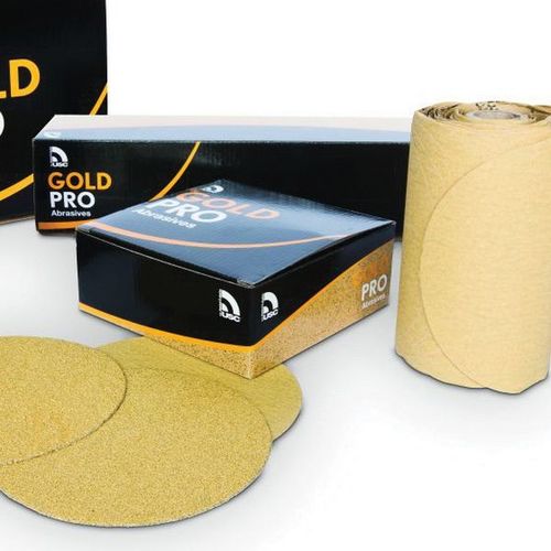 0 Abrasive Sheet Roll, 2-3/4 in W x 25 yd L, P220 Grit Gold