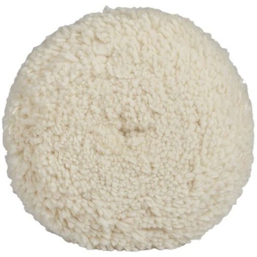 WIZARDS 11201 Fast Cut Buffing Pad, 7-1/2 in Dia, Wool Pad, White