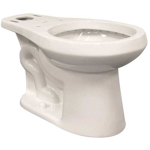 Round Front Toilet Bowl in White