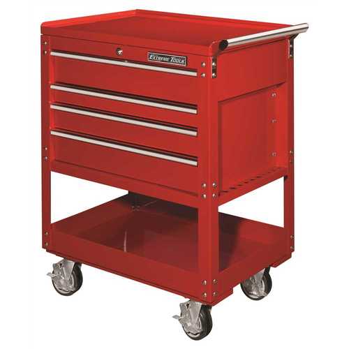 Extreme Tools EX3204TCRD 32 in. 4-Drawer Deluxe Utility Cart in Red