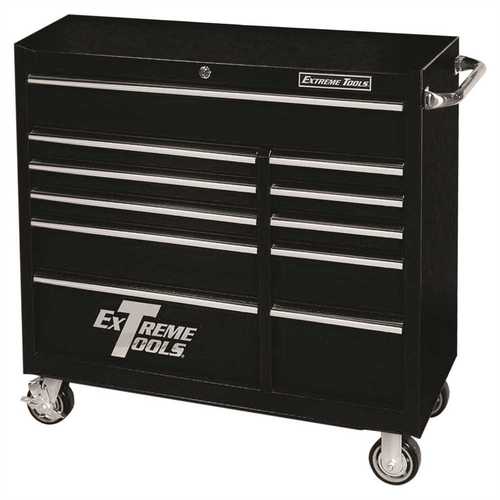 Extreme Tools PWS4111RCTXBK 41 in. 11-Drawer Standard Roller Cabinet Tool Chest in Textured Black