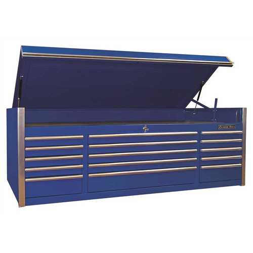 Extreme Tools EX7215CHBL EX Professional Series 72 in. 15-Drawer Triple Bank Top Chest in Blue