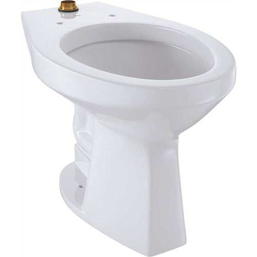 Commercial Flushometer 1.0 GPF/1.28 GPF/1.6 GPF Elongated Toilet Bowl Only with Top Spud and CeFiONtect in Cotton White