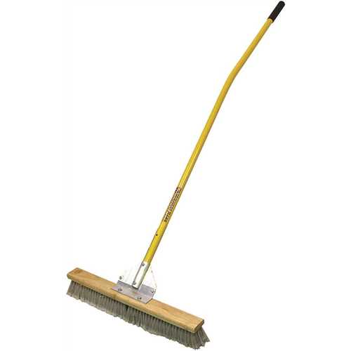 MIDWEST RAKE DUO BROOM, 24 IN. WITH 60 IN. YELLOW ERGONOMIC ALUMINUM HANDLE