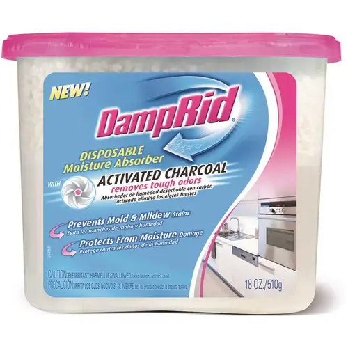 DampRid FG118 18 oz. Disposable Moisture Absorber with Activated Charcoal White