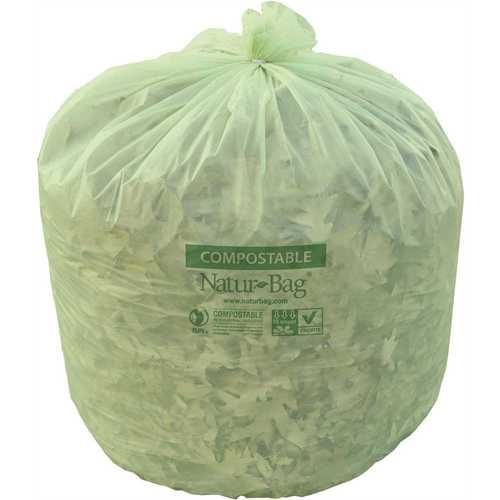 Natur-Bag NT1025-X-00029 NATUR-TEC NATUR-BAG Compostable Trash Bags, 64 GALLONS, 0.9 MIL, 47X60 IN., NATURAL - pack of 60