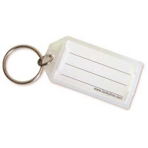 Plastic ID Tag with Clear Key Ring - pack of 10