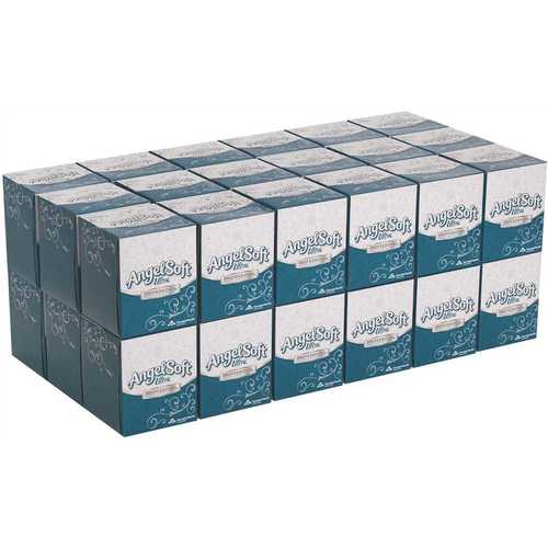Angel Soft Ultra Professional Series 46560 2-Ply Premium Facial Tissue in White Cube Box - pack of 36
