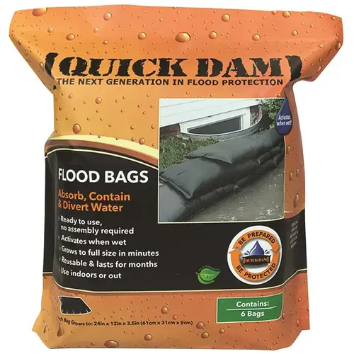 Quick Dam QD1224-6 12 in. x 24 in. Expanding Barriers Black - pack of 6