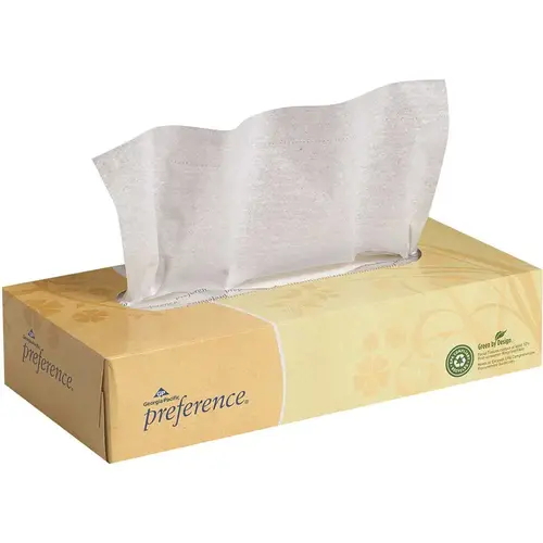 PREFERENCE 48100 2-Ply Flat Box Facial Tissue White - pack of 30