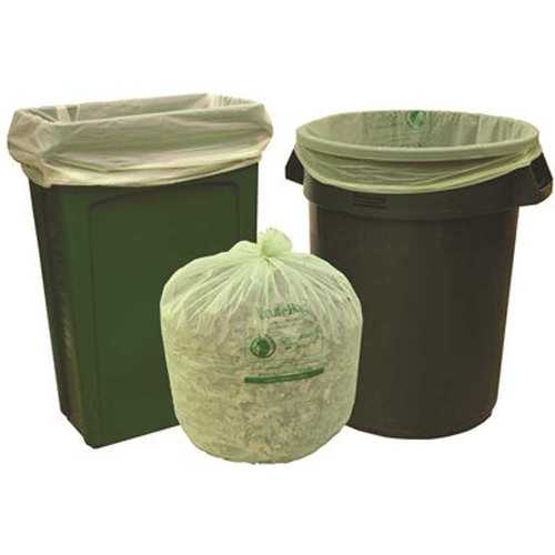 Natur-Bag NT1025-X-00014 33 Gal. 33 in. x 40 in. 0.8 mil Green Compostable Trash Bags Slim Liner - pack of 200
