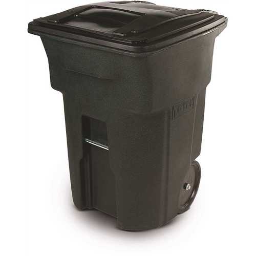 Toter ANA96-54342 96 Gal. Trash Can Greenstone with Quiet Wheels and Lid