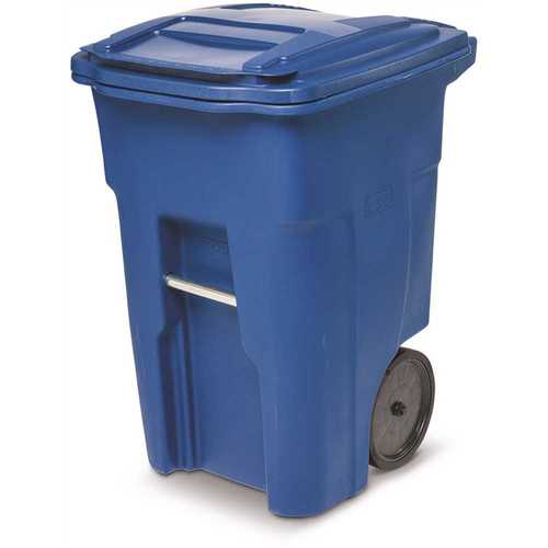 Toter ANA48-00BLU 48 Gal. Trash Can Blue with Quiet Wheels and Lid