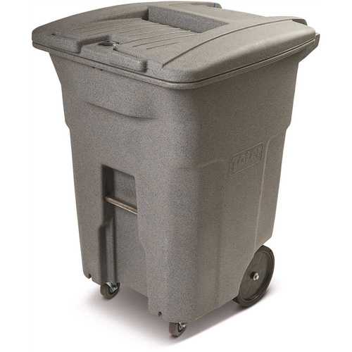 Toter CDC96-01GST 96 Gal. Graystone Document Trash Can with Wheels and Lid Lock (2 caster wheels 2 stationary wheels)