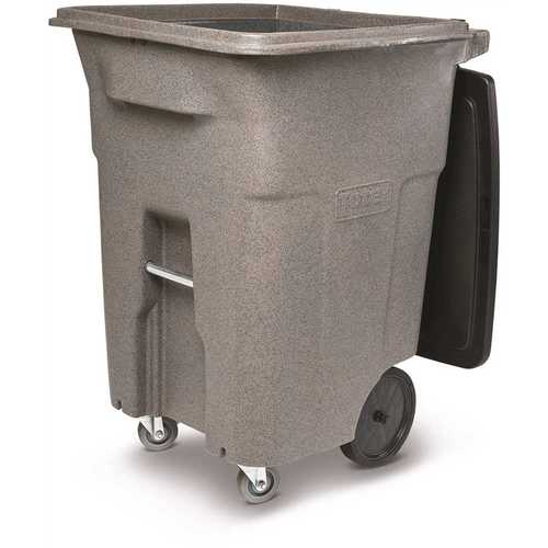 96 Gal. Graystone Trash Can with Wheels and Lid (2 caster wheels 2 stationary wheels)
