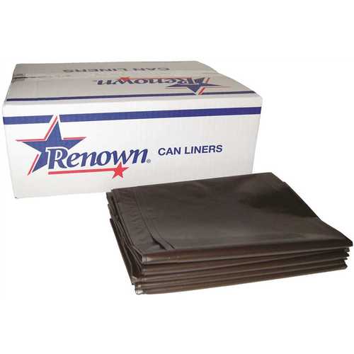 Fits 60 Gal. Black 3 mil 38 in. x 58 in. Trash Can Liner - pack of 50