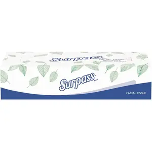 Surpass 21340 White Unscented 2-Ply Facial Tissue Flat Box (100 Tissues/Box, /Big Case) - pack of 30