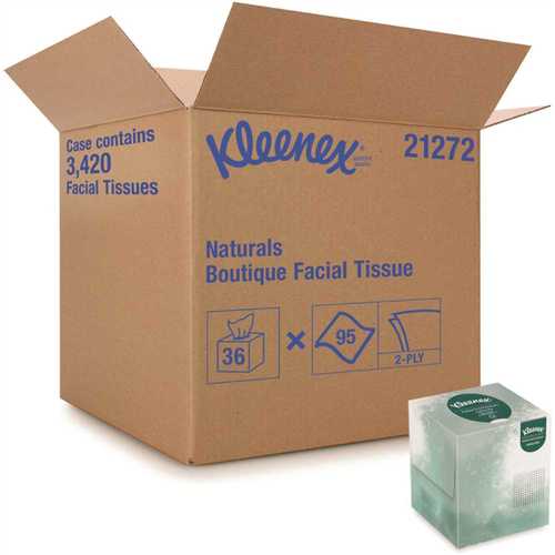 KLEENEX 21272 2-Ply Naturals Boutique Facial Tissue Upright Box (6-Bundles/Case, /Bundle, ) - pack of 36