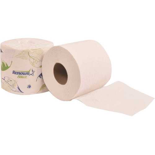 Renown REN06148-WB Single Roll Advanced 2-Ply 4 in. x 3.75 in. Toilet Paper (500 Sheets per Roll )