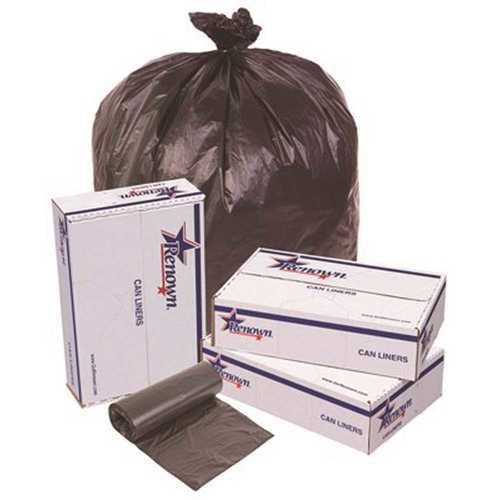 56 Gal. 43 in. x 48 in. Black 22 mic 25-Liners per Roll Trash Can Liners - pack of 150