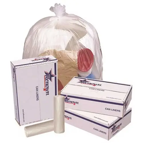 45 Gal. 40 in. x 48 in. Clear 16 mic 25-Liners per Roll Trash Can Liners - pack of 250