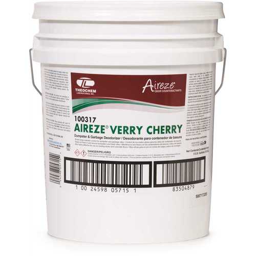 Aireze 002459805715 5 Gal. Verry Cherry Liquid Dumpster and Garbage Deodorizer - pack of 5