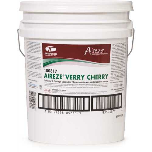 Aireze 002459805715 5 Gal. Verry Cherry Liquid Dumpster and Garbage Deodorizer