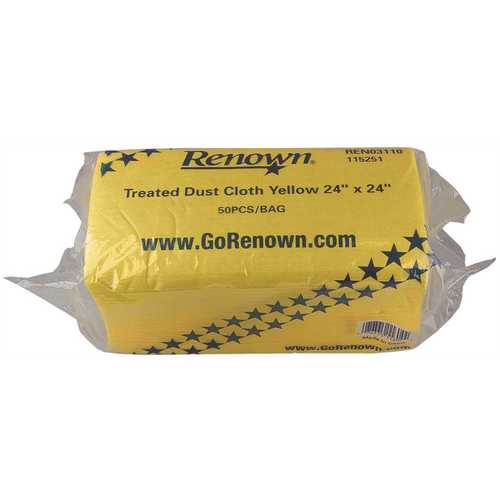 Renown REN03110 DUST CLOTH TREATED 24X24 IN. YELLOW - pack of 50