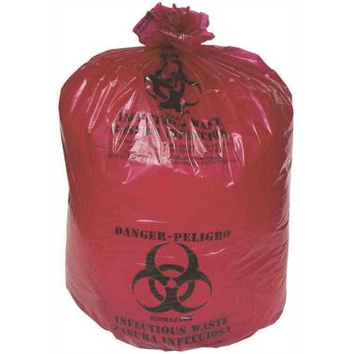 Berry Plastics HH404816PR 36 Gal. High-Density Red Trash Bags - pack of 250