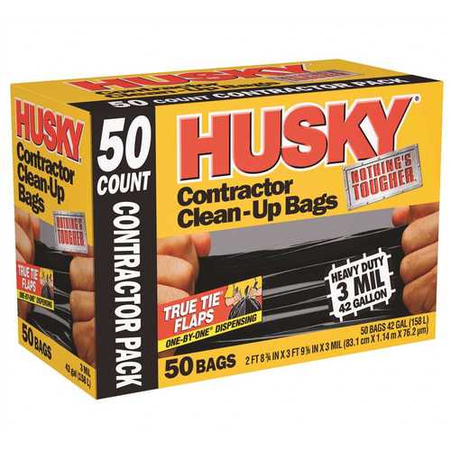 Husky HK42WC050B 42 Gal. Contractor Bags - pack of 50