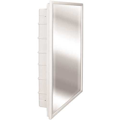 Capella 16 in. x 26 in. x 3-1/2 in. Framed Recessed 1-Door Bathroom Medicine Cabinet with 6-Shelves and White Frame