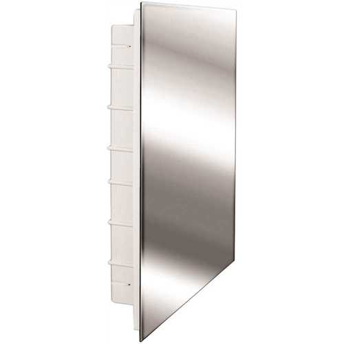 Media 16 in. x 26 in. x 3-1/2 in. Frameless Recessed 1-Door Medicine Cabinet with 6-Shelves and Polished Edge Mirror
