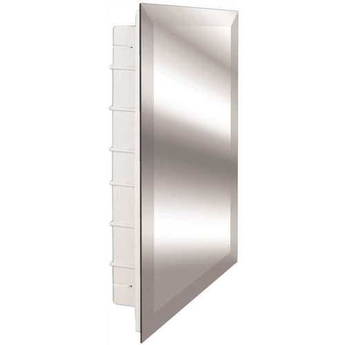 Altair 16 in. x 26 in. x 3-1/2 in. Frameless Recessed 1-Door Medicine Cabinet with 6-Shelves and Broad Bevel Mirror