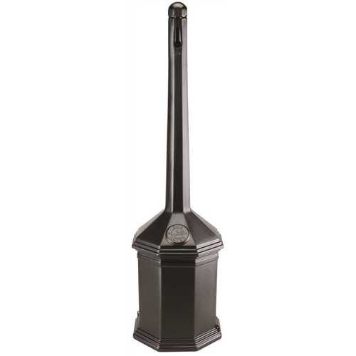 COMMERCIAL ZONE 710301 Smoker's Outpost Site Saver 1.25 Gal. Black Cigarette Receptacle Outdoor Ashtray
