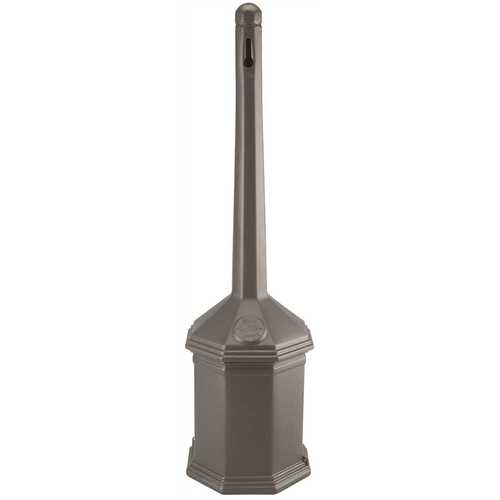 COMMERCIAL ZONE 710303 Smoker's Outpost Site Saver 1.25 Gal. Gray Cigarette Receptacle Outdoor Ashtray