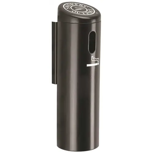 Smoker's Outpost 0.87 Gal. Black Wall-Mounted Outdoor Ashtray