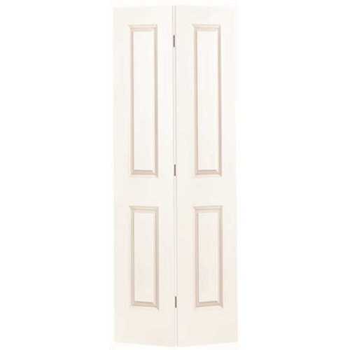 36 in. x 80 in. Smooth 2-Panel Painted White Hollow Core Wood Bi-Fold Door