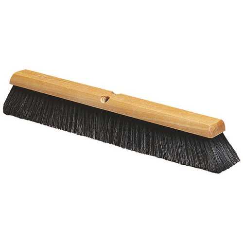 24 in. Horse Hair Brush Floor in Black with Plastic Block