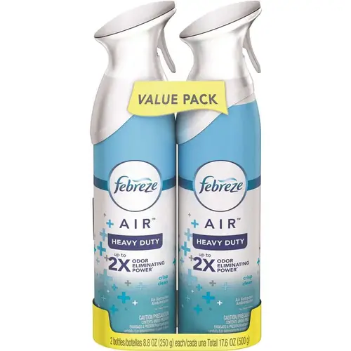 FEBREZE 003700097806 AIR 8.8 oz. Heavy-Duty Crisp Clean Air Freshener Spray - Pair Blue