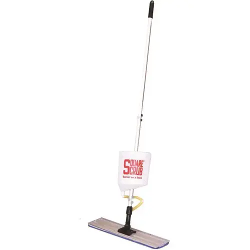 Square Scrub SS B.O.S. 18 18 in. Bucket on a Stick white/red/silver